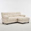 Canapé modulaire en L en flanelle de forme modulaire en L, canapé à assise profonde de style nuage avec repose-pieds et 4 coussins, causeuse moderne et confortable pour la décoration intérieure de salon, beige-1960051150