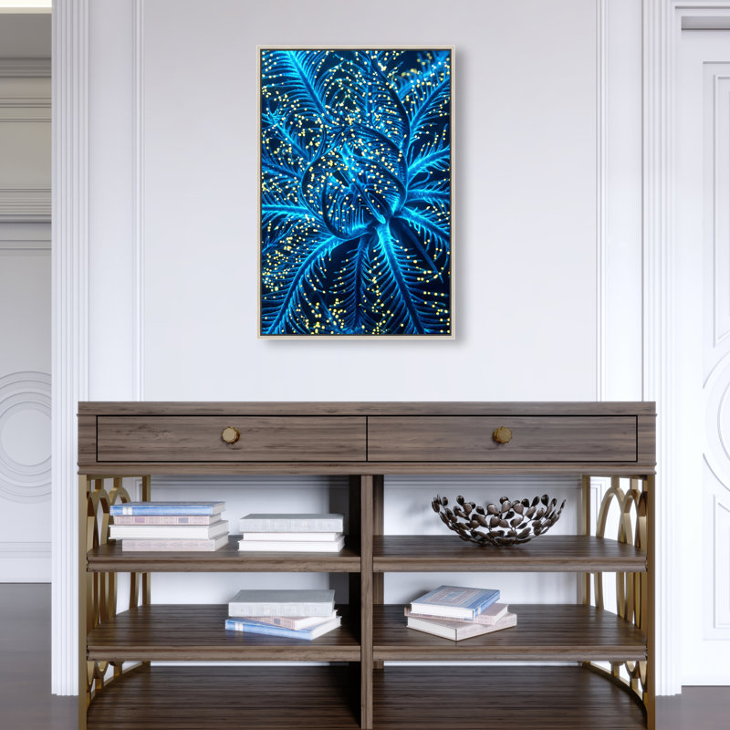 Neon Bloom Print by Oliver Gal, 55"H x 37"W, Silver Floater Frame