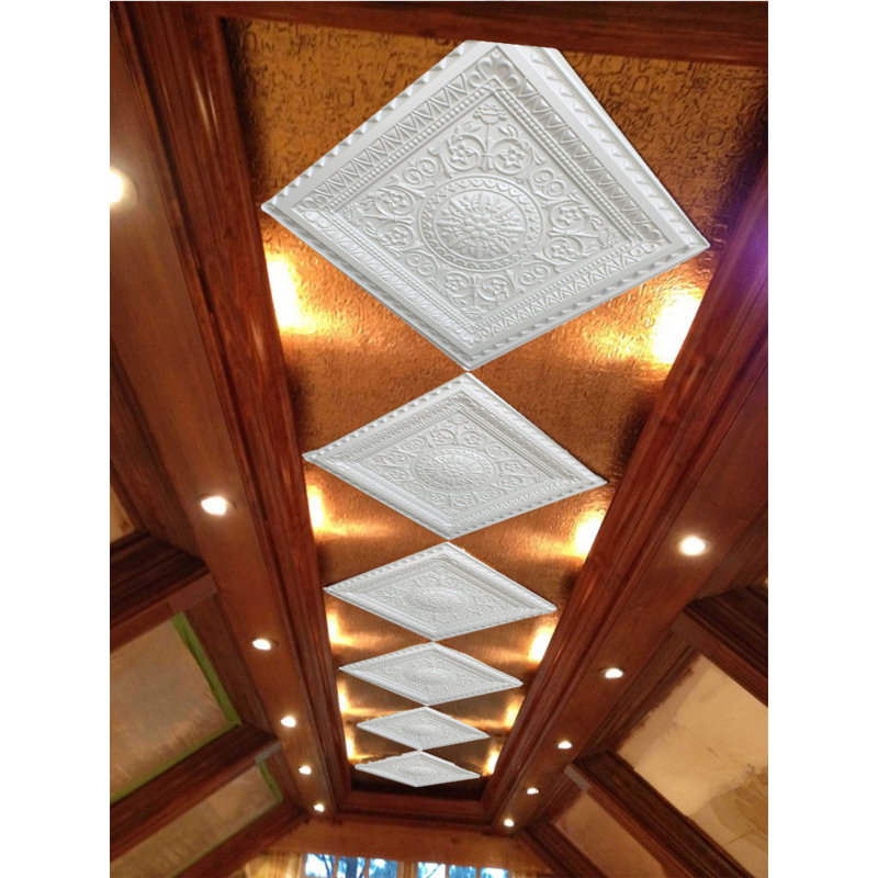 Carreau de plafond en PVC 2 pi x 2 pi Falkirk Perth, Blanc perle