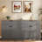Farmhouse Sideboard With Adjustable Shelves And Rustic Handles-1012579679