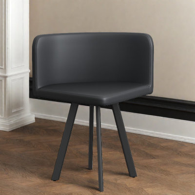 Comfortable Dining Chairs, Black Pu Modern Metal Seating For Kitchen Home
