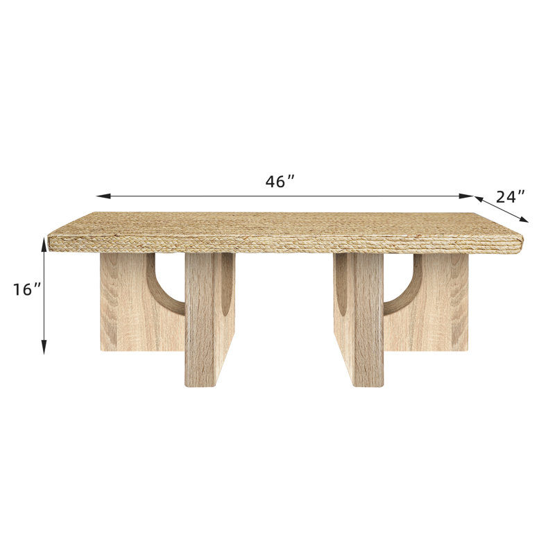 Table basse rectangulaire en rotin