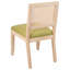Ensemble de 2 chaises de salle à manger de style Mid-Century en lin vert olive avec structure en bois massif