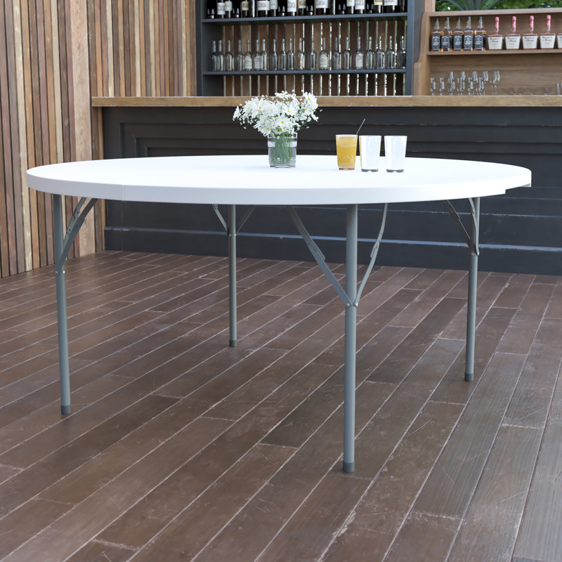 Noah Round Plastic Event Folding Table, 29'' H x 60'' W x 60'' D