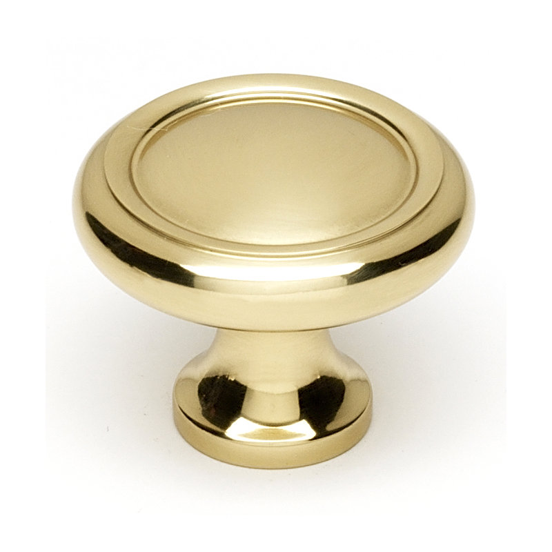 Mushroom Knob, Polished Brass, 1.13" H x 1.75" W x 0.81" D