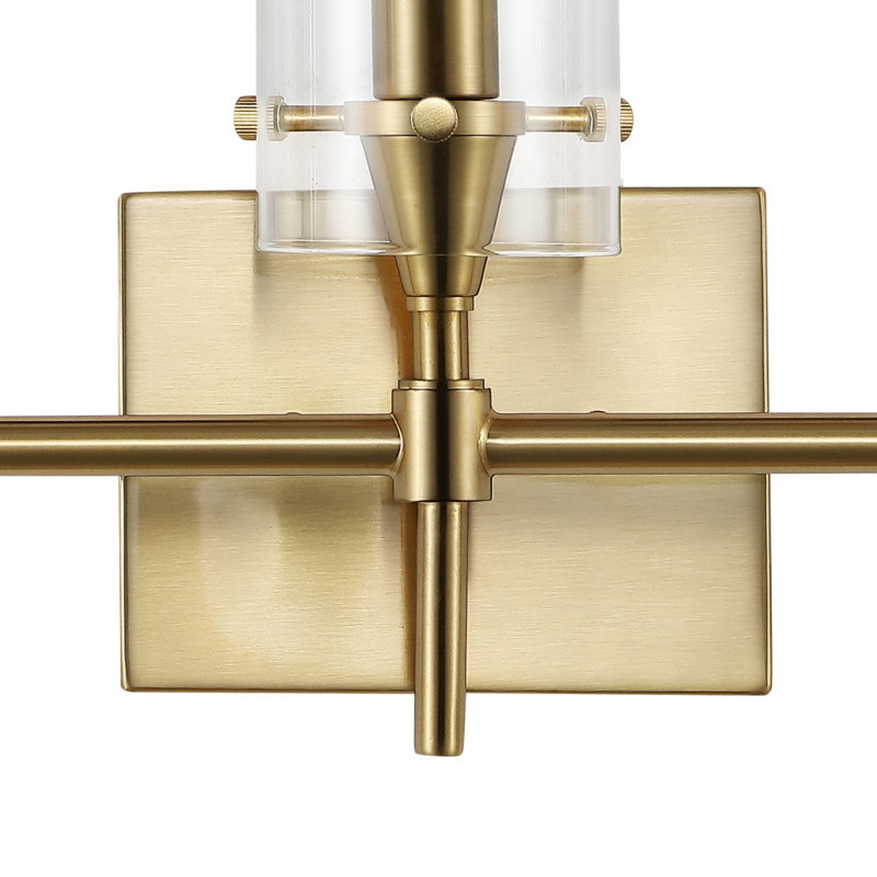 Chuperosa Bohemian Farmhouse Iron/Glass LED Vanity, Brass Gold, 3