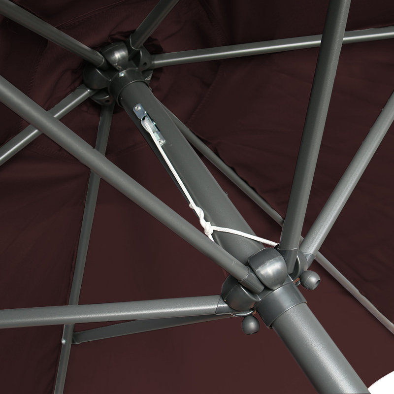 Quiroz 2.5m Traditional Parasol Wine Red
