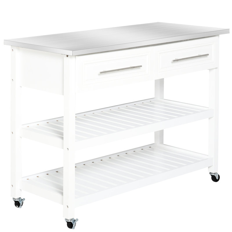 3 chariots de cuisine, comptoir en acier inoxydable et aspect rustique, gris, avec tablettes à tiroirs pour une utilisation efficace, style plan de travail, rangement