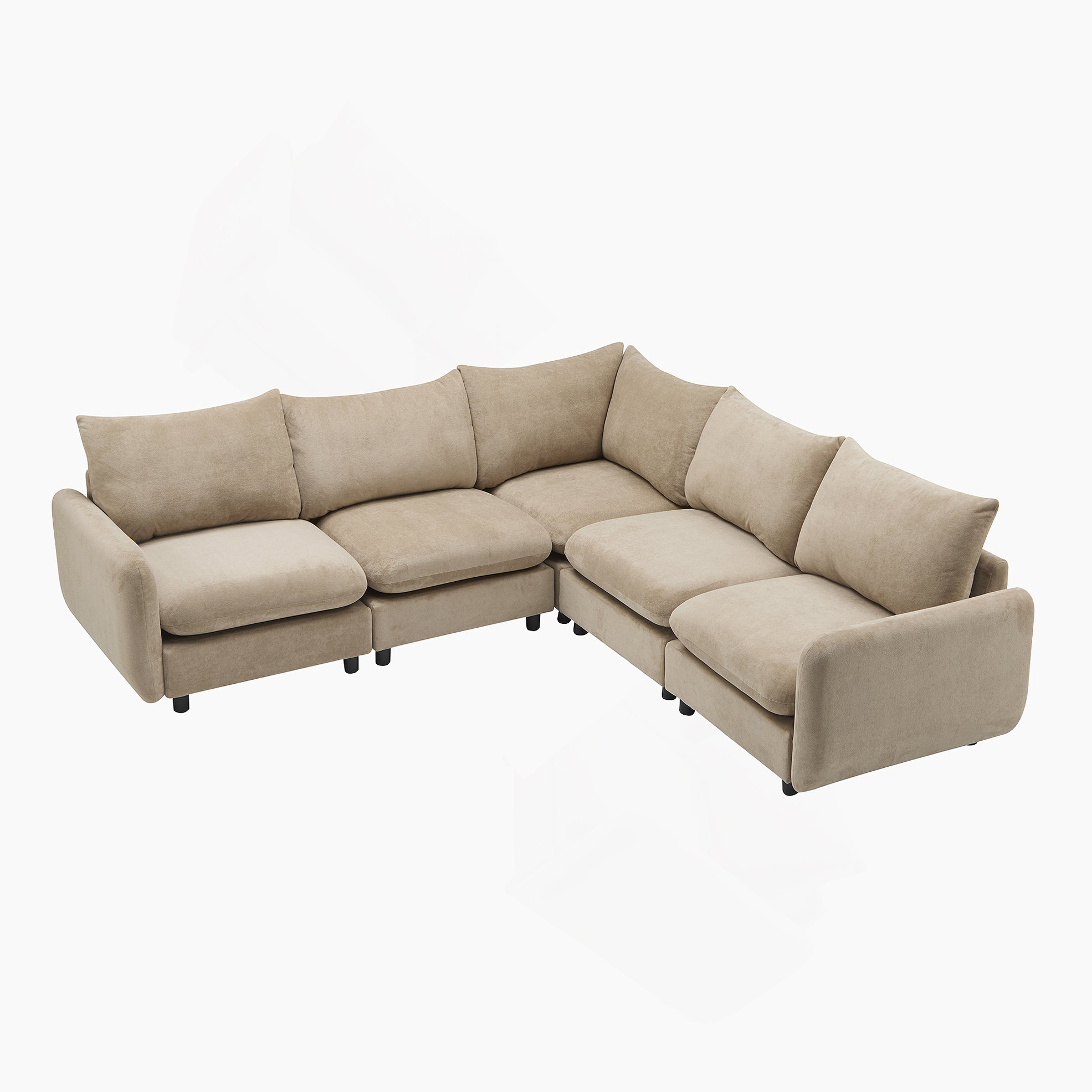 Latitude Run® Modular Free Combination 5 - Piece L Shaped Sectional ...