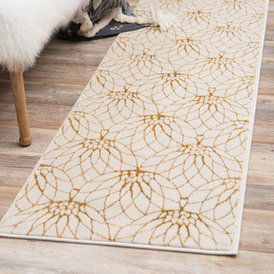 Tapis ivoire / doré Glitzy