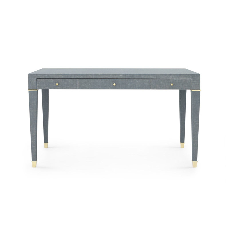 Claudette Writing Desk, Gray/Brass