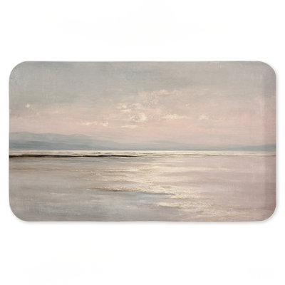 Blush Hued Ocean Ergonomic Non Slip Kitchen Mat Recycled Cushioned, 18"x30"