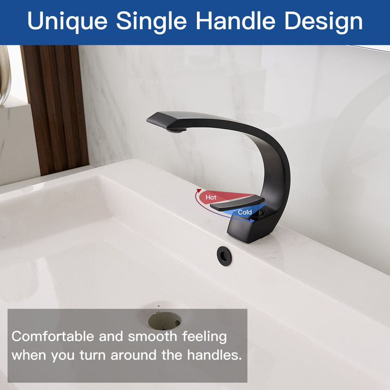 Robinet de salle de bain 6019, Noir mat