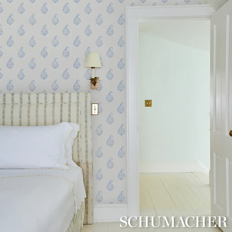 Kerala Paisley II Wallpaper, Blue