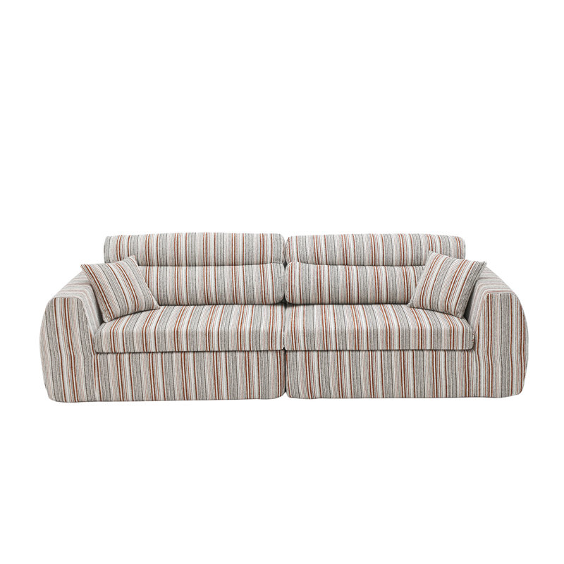 Canapé modulaire 2 pièces 111 ", Brown/White