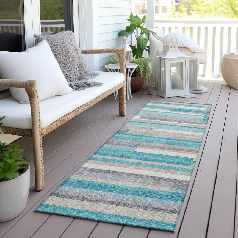 Tapis intérieur / extérieur Malchow avec envers antidérapant, Tapis de couloir 2 pi 3 po x 7 pi 6 po
