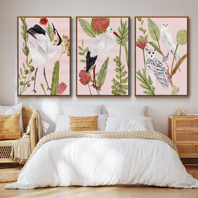 " Birds in Motion VI " 3 Piece Art Oil Print