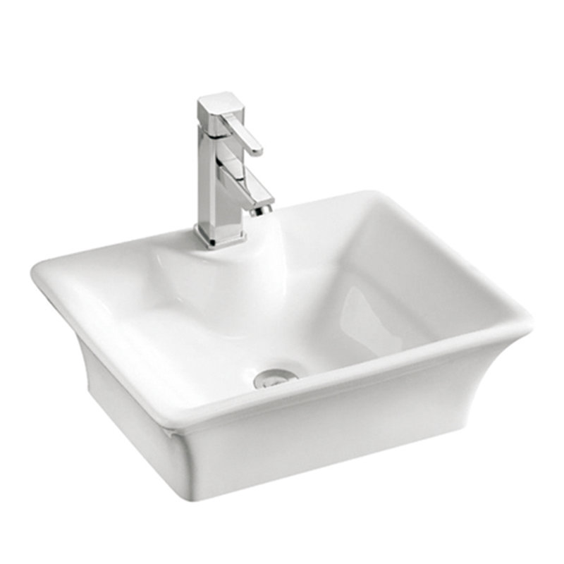 KDK HOME 16.13'' White Ceramic Square Bathroom Sink