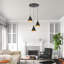 Luminaire suspendu moderne 3 lumières noir