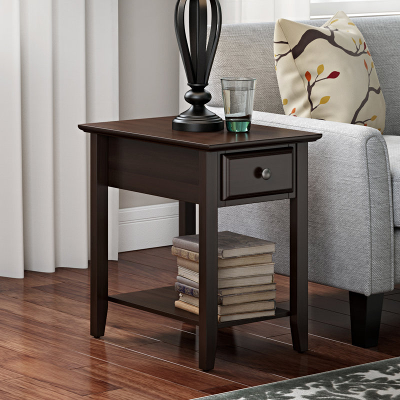 Burrell End Table with Storage, Espresso