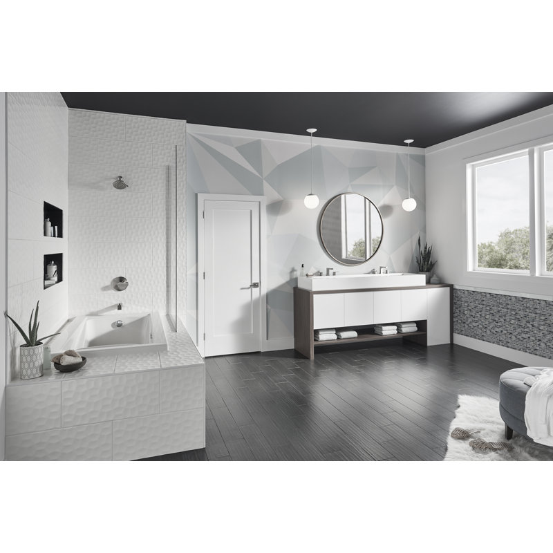 Chiara Isla Garniture de carrelage arrondi en porcelaine mate de 3 po x 24 po, Île