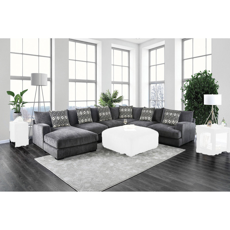 Junejo Upholstered U-Shaped Sectional, Right Hand Facing