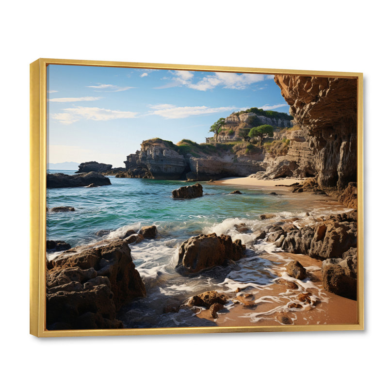 Silvis Rocky Beach Rocky Archway II sur impression sur toile, H 24 po x l 32 po, Cadre flottant doré