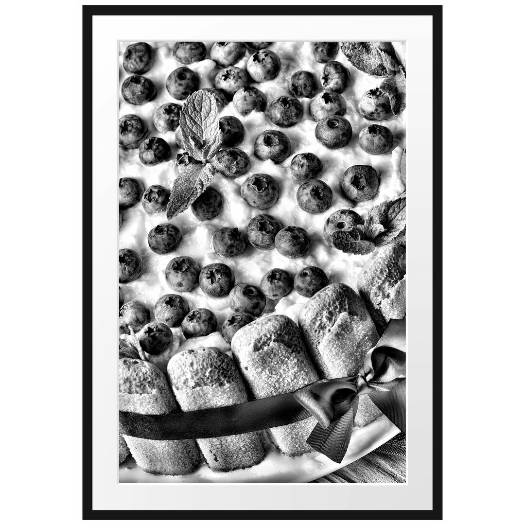 Gerahmtes Poster Obsttorte Blaubeeren