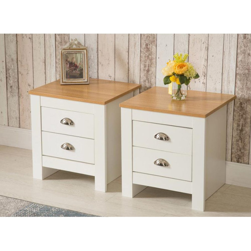 Amarelis 45cm W Manufactured Wood Bedside Table, White