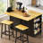 Drop-Leaf + Crushed-Diamond Edge, Built-In 3-AC/2-USB Power, 2 Barn-Door Cabinets w/ Adjustable Shelves, Bamboo Spice Racks, 5 Hidden Wheels, 440 lb Top-1752311020