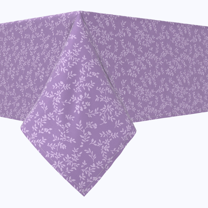 Rectangular Tablecloth, 100% Cotton, 52X104", Purple Vines, 120" L x 52" W