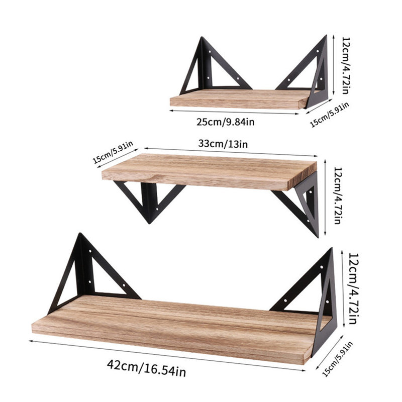 Raymon 3 Piece Metal Bracket Shelf