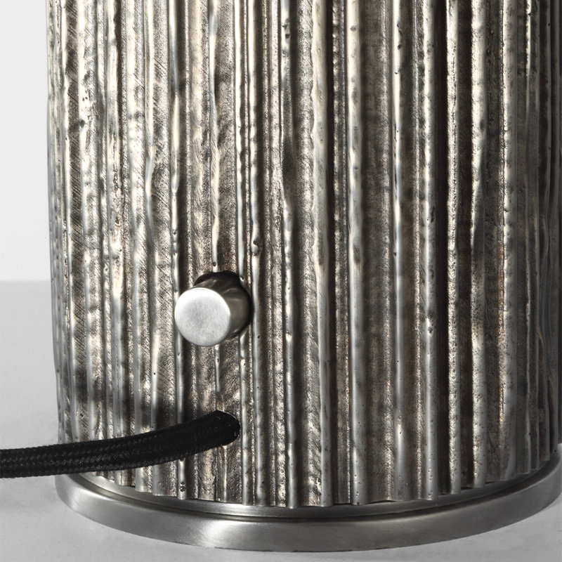 Anne-Marie Barton Fumar Table Lamp with Bouclé Shade, Gray, 29" H x 13.5" W x 13.5" D
