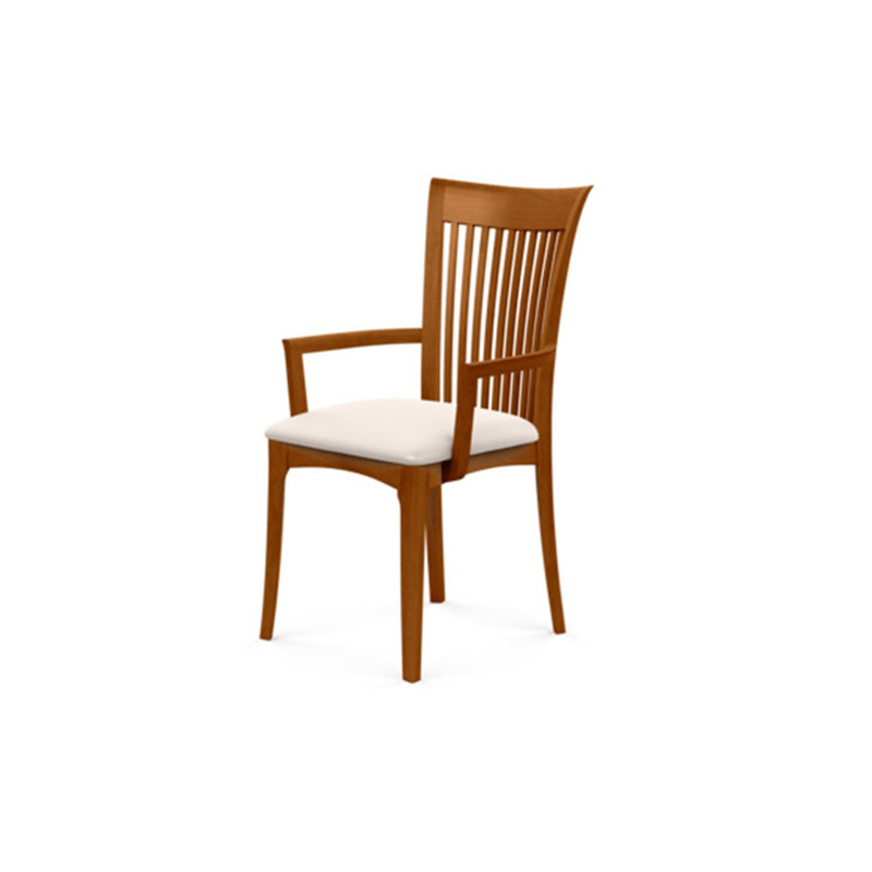 Sarah Upholstered Arm Chair, Autumn Cherry, White Leather
