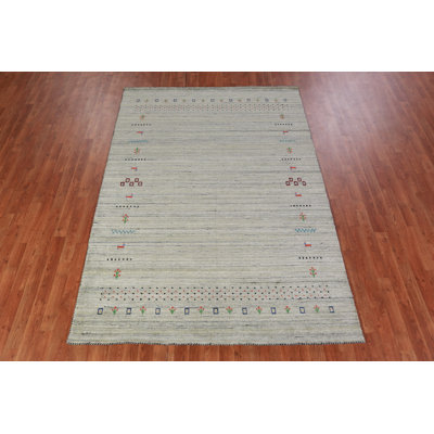 Tapis indien rayé Gabbeh 6 x 8