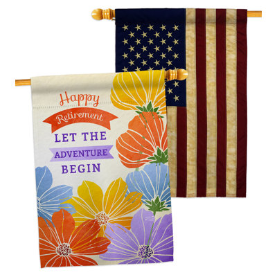 Drapeau de maison en polyester à 2 côtés 40 x 28 po