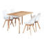 Stephenie 4 Person Dining set - a Rectangular Plastic Dining Table with Wooden Legs and a Set of 4 Faux Leather Cushion Padded Dining Chairs for Dining Room - Modern Dining Table Set-1259149991