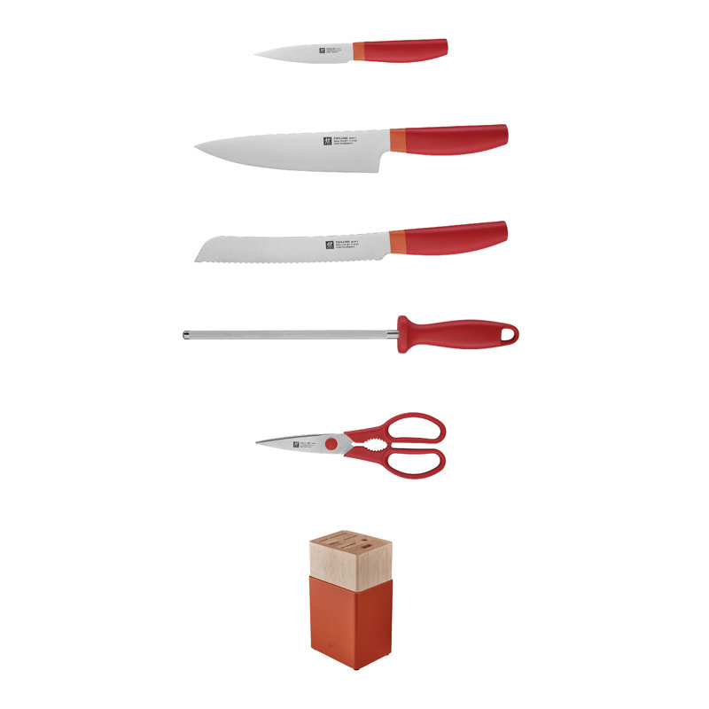 Zwilling Now S 6-piece Knife Block Set, Granada Orange