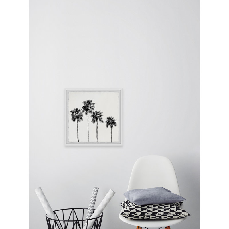 « quatre palmiers »-cadre photo imprimé sur papier, H 12 po x l 12 po x P 1,5 po