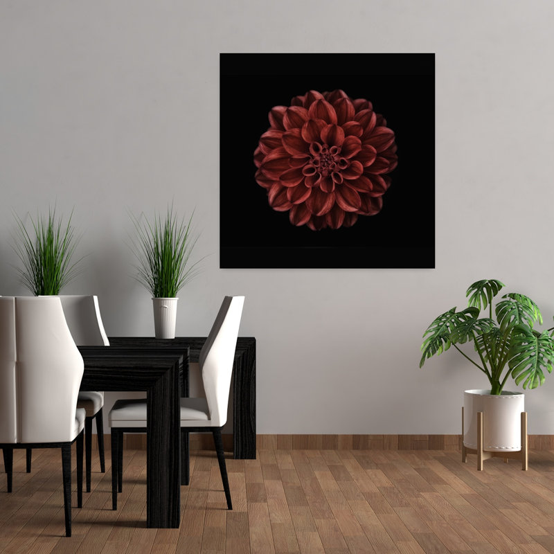 Art contemporain fleur de dahlia contemporain, H 36 po x l 36 po