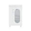 Meuble-lavabo de 20 po avec lavabo, meuble-lavabo avec tablette à deux niveaux, tablette réglable, bois massif et panneau de fibres à densité moyenne, blanc