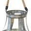 Lanterne porte-bougie en verre, ourlet en verre, poignée en corde, gris 12 po