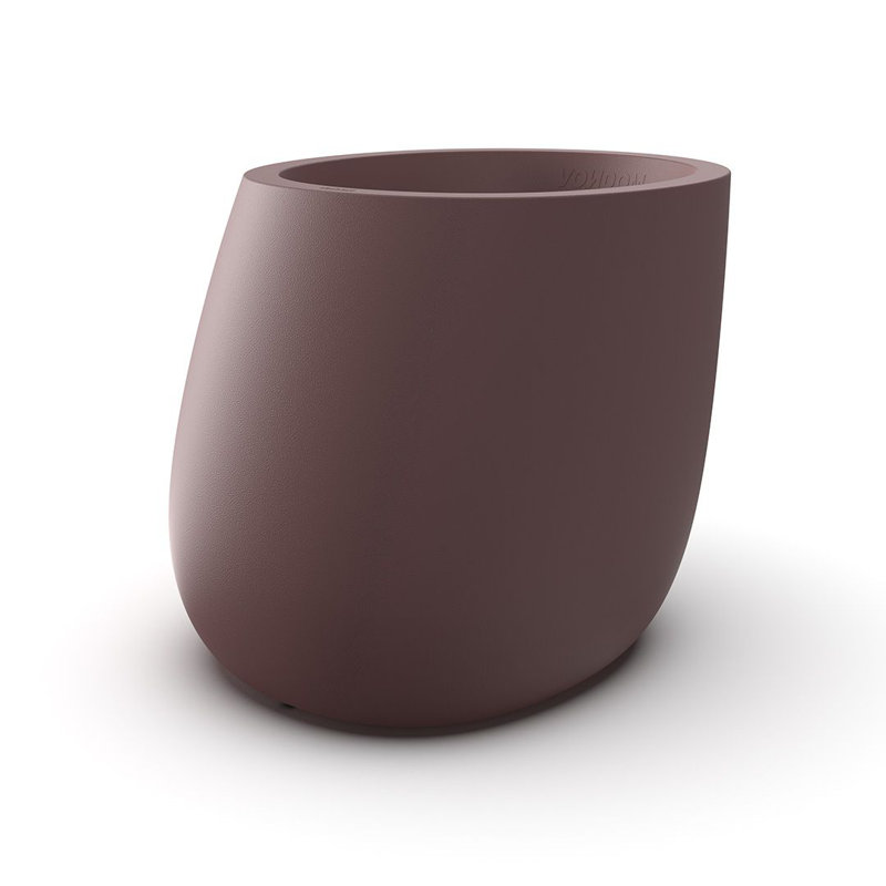 Stone Resin Pot Planter, 20” H x 21.25” W x 24.25” D, Clay