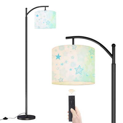 Arc Floor Lamp Soft Blue Star Abstract Light Elements Floor Lamps with Remote LED Lights Adjustable Lamp Shades Tall Standing Lamps for Reading Office Living Room