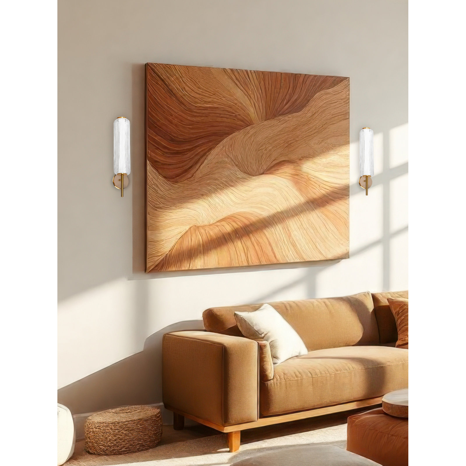 Calluna Single Light Dimmable LED Armed Sconce, Aged Brass