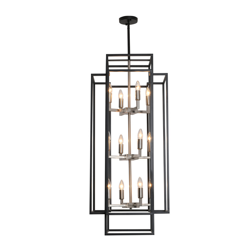 Lustre 12 lumières, Noir / argenté