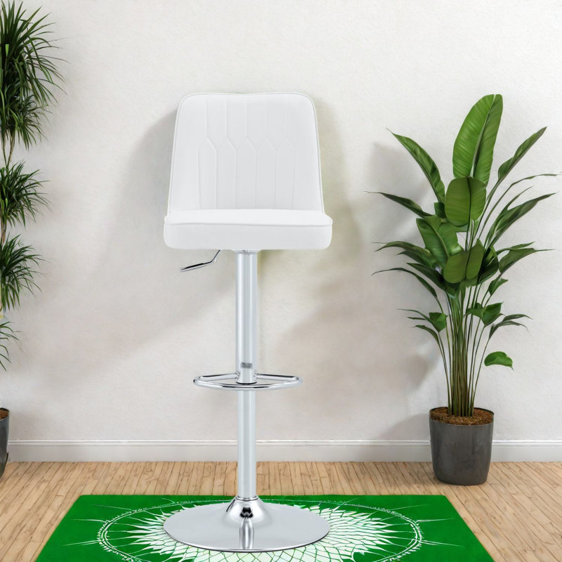Chaises de salle à manger réglables, siège de bar moderne en polyuréthane blanc pour la cuisine