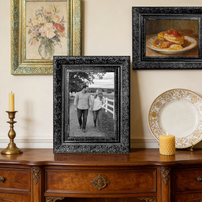 Cadre 3 pièces noir chaleureux pour photos et décor de bureau 11 po x 14 po, Noir, 3, 11" W x 14" H