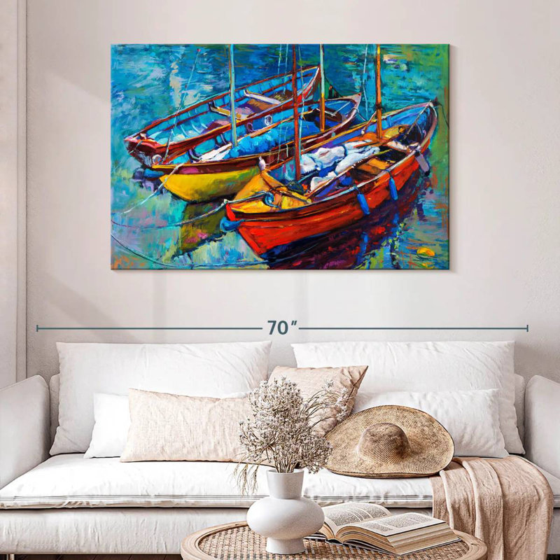 Mehar Vivid Sea Boats, 32" H x 48" W