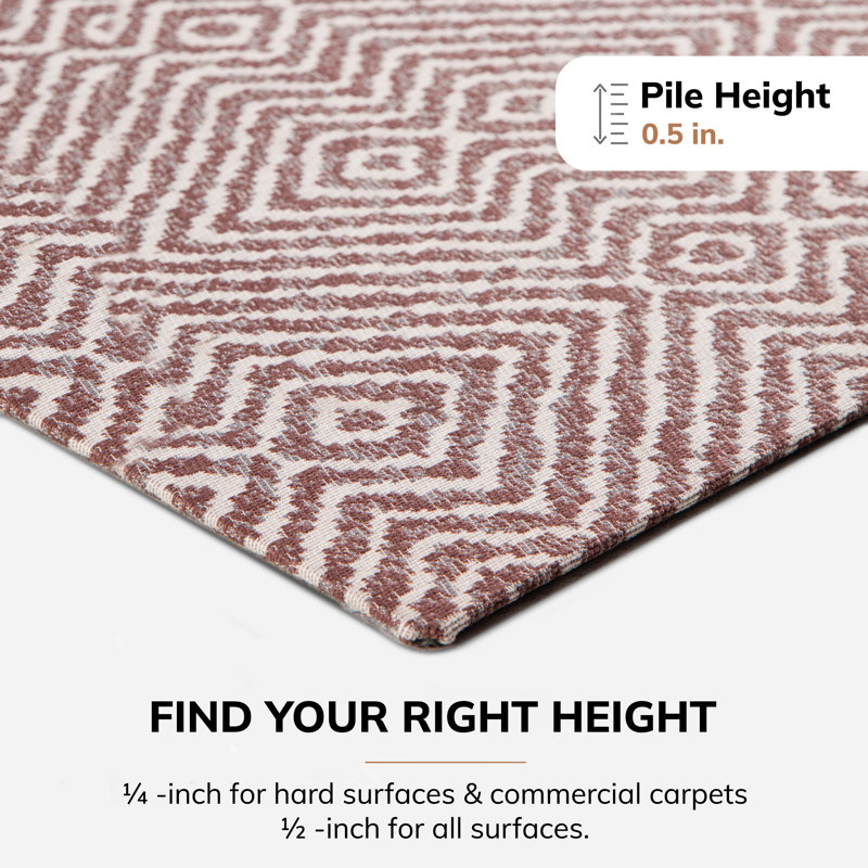 Luxor Geomteric Pattern Straight Rectangular Chair Mat, 0.5" H x 40" W x 54" D